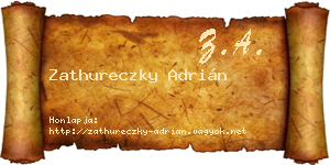 Zathureczky Adrián névjegykártya